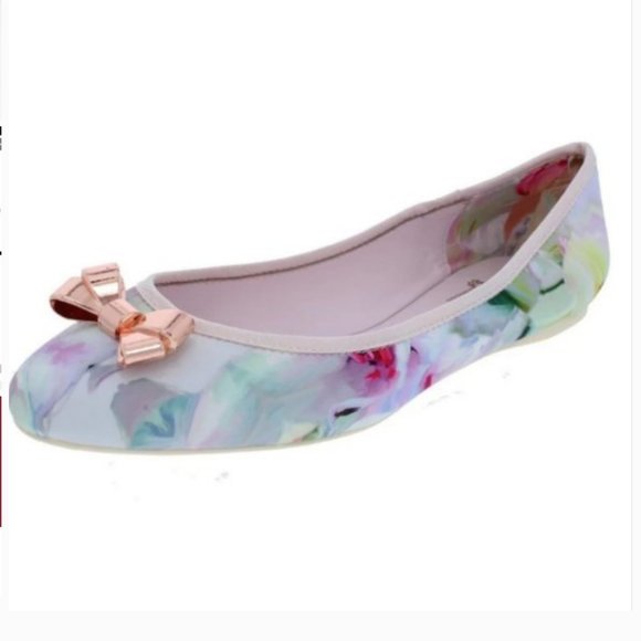 Ted Baker IMME 2 floral bow ballet flats shoe 6 - Picture 4 of 15